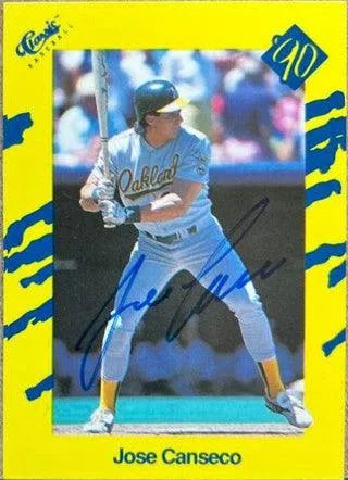 Jose Canseco Signed 1990 Classic Yellow Baseball Card - Oakland A's