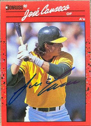 Jose Canseco Signed 1990 Donruss Baseball Card - Oakland A's - PastPros