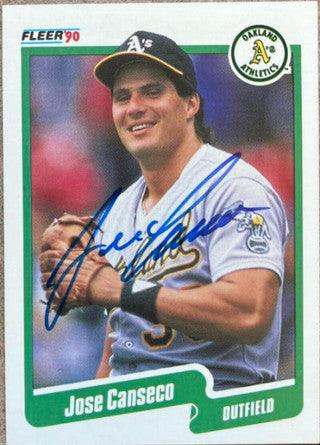 Jose Canseco Signed 1990 Fleer Baseball Card - Oakland A's #3 - PastPros