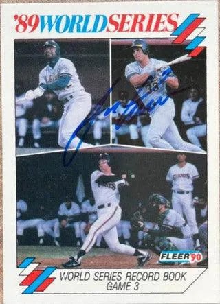 Jose Canseco Signed 1990 Fleer World Series Baseball Card - Oakland A's #10