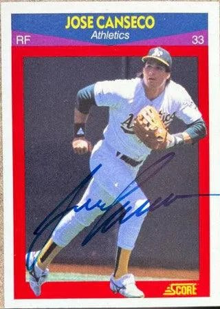 Jose Canseco Signed 1990 Score 100 Superstars Baseball Card - Oakland A's
