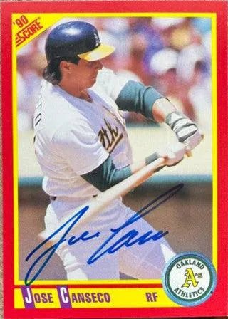 Jose Canseco Signed 1990 Score Baseball Card - Oakland A's