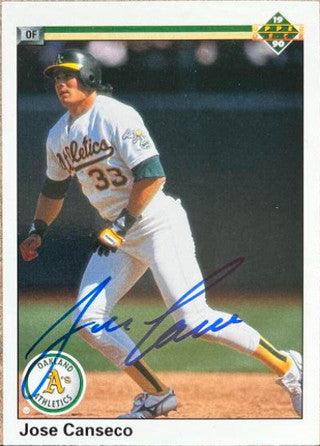 Jose Canseco Signed 1990 Upper Deck Baseball Card - Oakland A's - PastPros