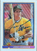 Jose Canseco Signed 1991 Bowman Baseball Card - Oakland A's #227 - PastPros