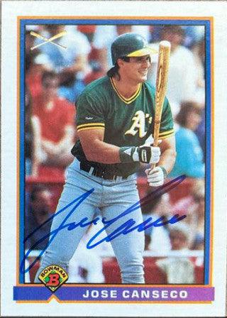 Jose Canseco Signed 1991 Bowman Baseball Card - Oakland A's #372 - PastPros
