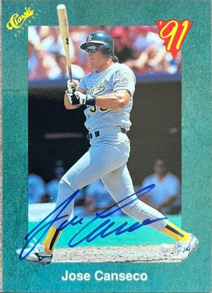Jose Canseco Signed 1991 Classic III Baseball Card - Oakland A's - PastPros