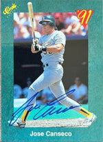 Jose Canseco Signed 1991 Classic III Baseball Card - Oakland A's