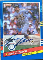 Jose Canseco Signed 1991 Donruss Baseball Card - Oakland A's #50