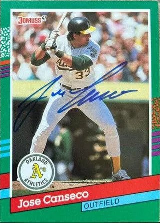 Jose Canseco Signed 1991 Donruss Baseball Card - Oakland A's #536