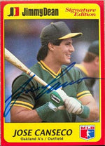 Jose Canseco Signed 1991 Jimmy Dean Baseball Card - Oakland A's - PastPros