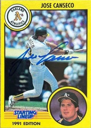 Jose Canseco Signed 1991 Kenner Starting Lineup Baseball Card - Oakland A's