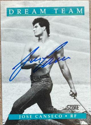 Jose Canseco Signed 1991 Score Baseball Card - Oakland A's #441 - PastPros