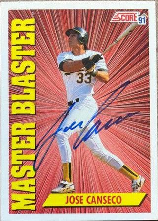 Jose Canseco Signed 1991 Score Baseball Card - Oakland A's #690 - PastPros