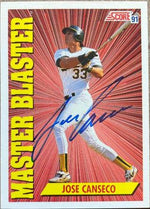 Jose Canseco Signed 1991 Score Baseball Card - Oakland A's #690 - PastPros