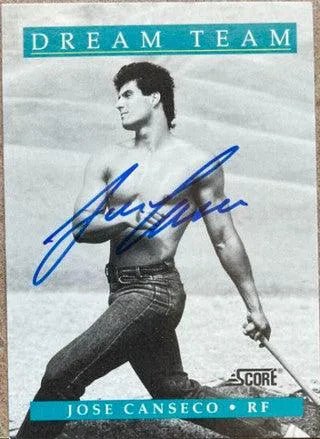 Jose Canseco Signed 1991 Score Baseball Card - Oakland A's #441