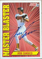 Jose Canseco Signed 1991 Score Baseball Card - Oakland A's #690