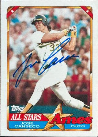 Jose Canseco Signed 1991 Topps Ames All-Stars Baseball Card - Oakland A's - PastPros