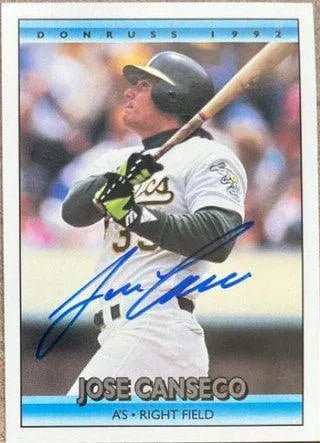 Jose Canseco Signed 1992 Donruss Baseball Card - Oakland A's