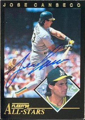 Jose Canseco Signed 1992 Fleer All-Stars Baseball Card - Oakland A's - PastPros