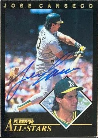 Jose Canseco Signed 1992 Fleer All-Stars Baseball Card - Oakland A's