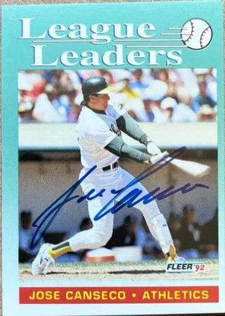 Jose Canseco Signed 1992 Fleer Baseball Card - Oakland A's #688