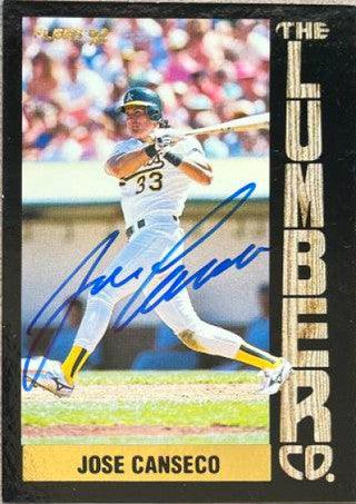 Jose Canseco Signed 1992 Fleer Lumber Company Baseball Card - Oakland A's - PastPros