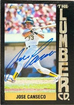 Jose Canseco Signed 1992 Fleer Lumber Company Baseball Card - Oakland A's