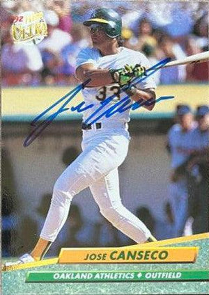 Jose Canseco Signed 1992 Fleer Ultra Baseball Card - Oakland A's - PastPros
