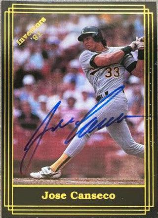 Jose Canseco Signed 1992 Investor's Journal Baseball Card - Oakland A's - PastPros