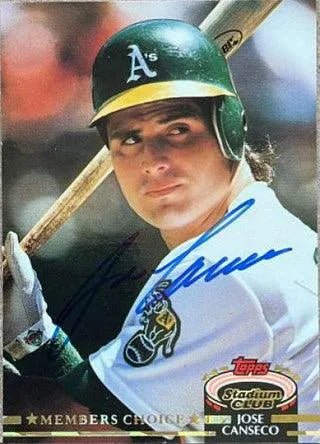 Jose Canseco Signed 1992 Stadium Club Members Only Baseball Card - Oakland A's