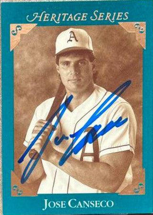 Jose Canseco Signed 1992 Studio Heritage Baseball Card - Oakland A's - PastPros