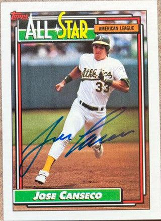 Jose Canseco Signed 1992 Topps All-Star Baseball Card - Oakland A's - PastPros