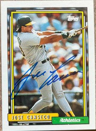 Jose Canseco Signed 1992 Topps Baseball Card - Oakland A's - PastPros
