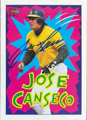 Jose Canseco Signed 1992 Topps Kids Baseball Card - Oakland A's - PastPros