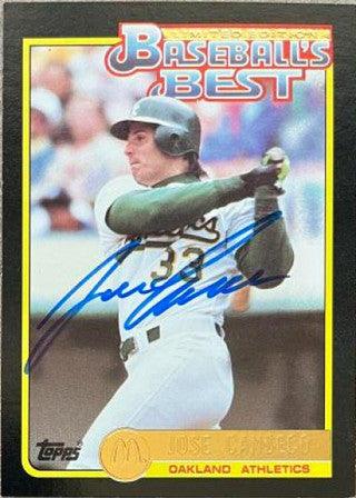 Jose Canseco Signed 1992 Topps McDonald's Baseball's Best Baseball Card - Oakland A's - PastPros