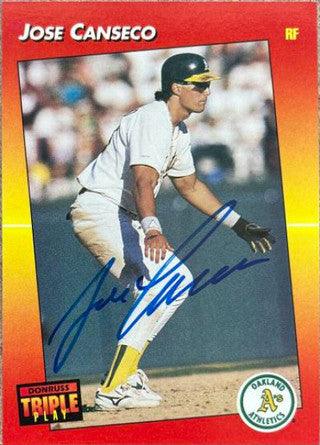 Jose Canseco Signed 1992 Triple Play Baseball Card - Oakland A's - PastPros
