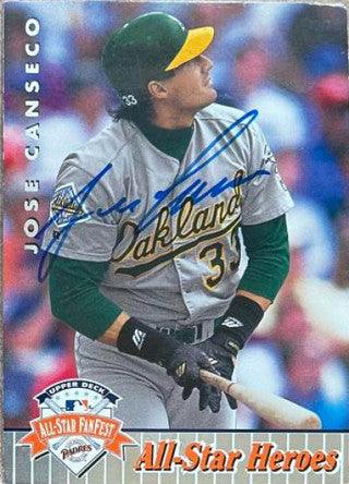 Jose Canseco Signed 1992 Upper Deck All-Star Fanfest Baseball Card - Oakland A's - PastPros