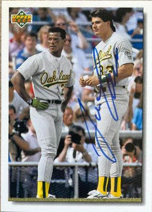 Jose Canseco Signed 1992 Upper Deck Baseball Card - Oakland A's #640 - PastPros