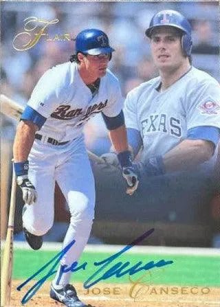 Jose Canseco Signed 1993 Flair Baseball Card - Texas Rangers