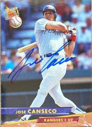 Jose Canseco Signed 1993 Fleer Ultra Baseball Card - Texas Rangers - PastPros