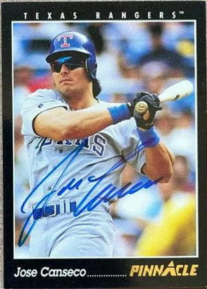 Jose Canseco Signed 1993 Pinnacle Baseball Card - Texas Rangers - PastPros
