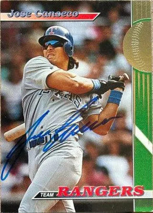 Jose Canseco Signed 1993 Stadium Club Baseball Card - Texas Rangers - PastPros