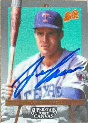 Jose Canseco Signed 1993 Studio Superstars on Canvas Baseball Card - Texas Rangers - PastPros