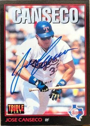 Jose Canseco Signed 1993 Triple Play Baseball Card - Texas Rangers
