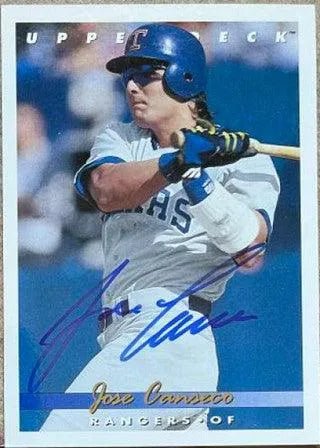 Jose Canseco Signed 1993 Upper Deck Baseball Card - Texas Rangers