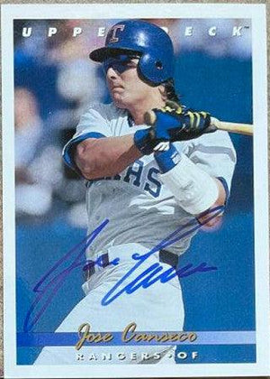 Jose Canseco Signed 1993 Upper Deck Baseball Card - Texas Rangers - PastPros