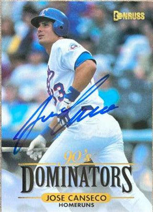Jose Canseco Signed 1994 Donruss 90's Dominators Baseball Card - Texas Rangers - PastPros