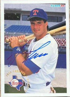 Jose Canseco Signed 1994 Fleer Baseball Card - Texas Rangers - PastPros
