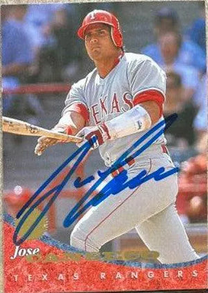 Jose Canseco Signed 1994 Leaf Baseball Card - Texas Rangers - PastPros