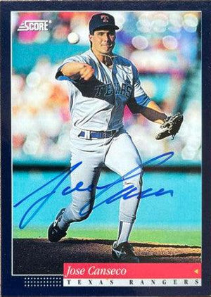 Jose Canseco Signed 1994 Score Baseball Card - Texas Rangers - PastPros